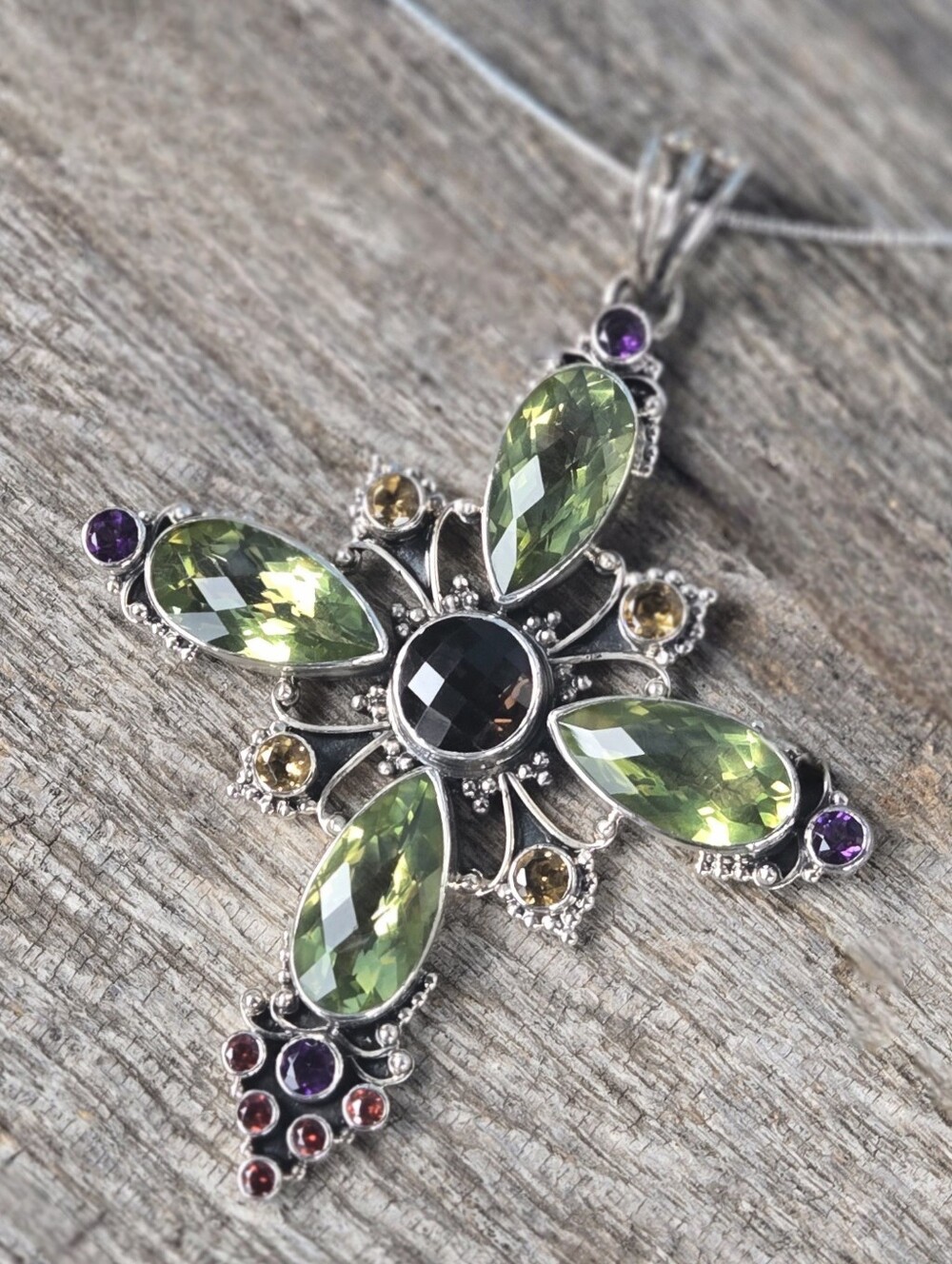 Nicky Butler RAJ LIMITED EDITION 925 Sterling Silver Cross NB Pendant Necklace - Picture 3 of 16